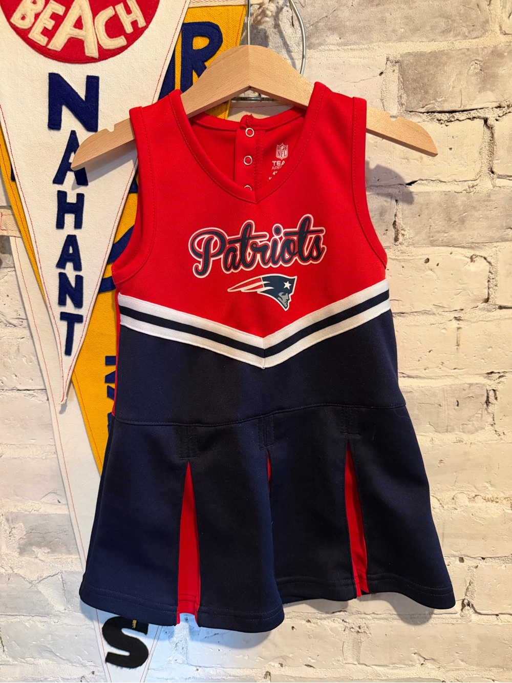NFL Patriots Red & Navy Girls' Tank Cheer Dress